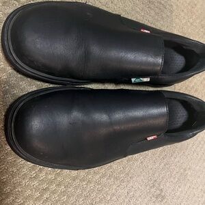 STEEL TOE slip ons.